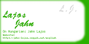 lajos jahn business card